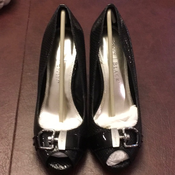 White House Black Market Shoes - White House Black Market Open Toe Heel w/ Buckle